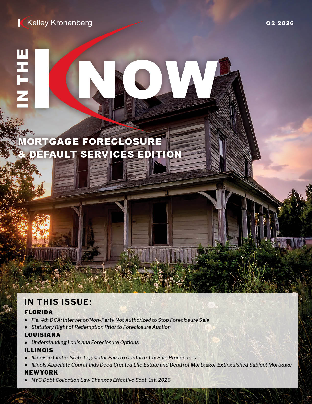 Mortgage Foreclosure & Default Services Newsletter: Q2 2026 Edition